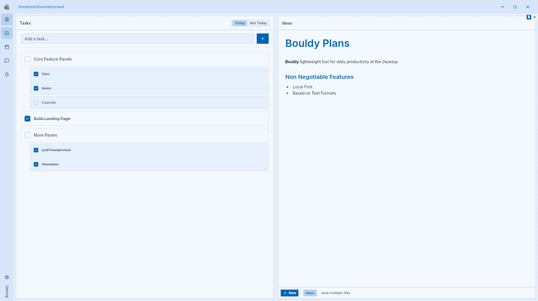Bouldy app interface screenshot